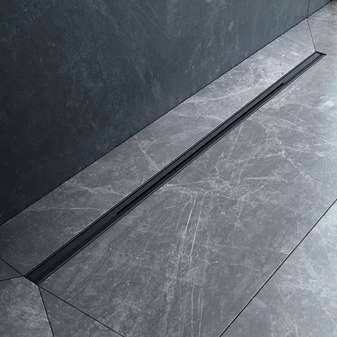 Трап для душа линейный, универсальный затвор Slim line, 100 см AM.PM MasterFlow, чёрный, матовое стекло