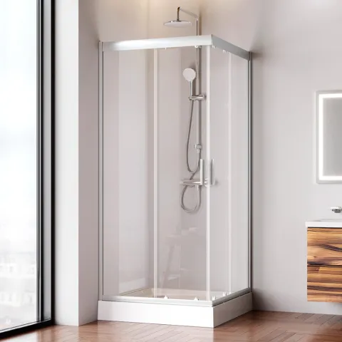 Душевое ограждение AM.PM Gem W90G-403-090MT, хром, прозрачное стекло