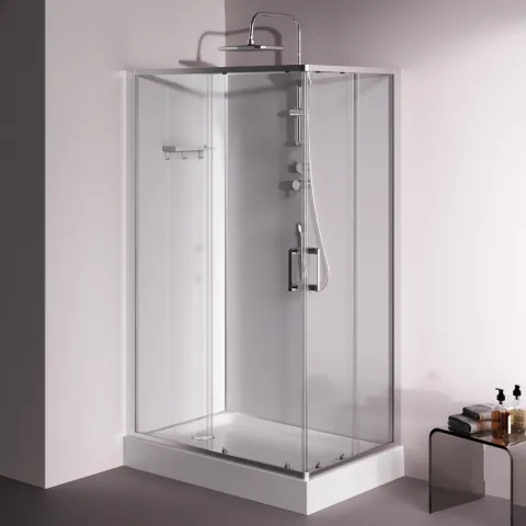 Душевая кабина 120x80 см, прямоугольная, без гидромассажа AM.PM Above, хром, прозрачное стекло