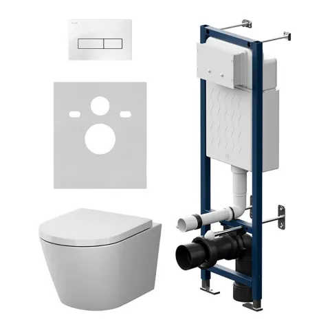 Инсталляция ErgoFit с подвесным унитазом Aquaspin и клавишей AM.PM X-Joy IS110301.851900, белый