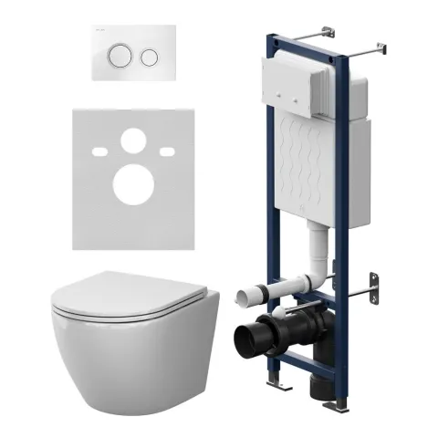 Инсталляция ErgoFit с подвесным унитазом AquaSpin 2.0 и клавишей AM.PM Like IS110101.801901, белый