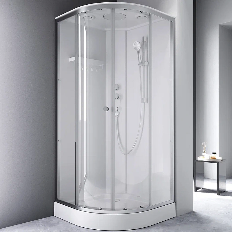 Душевая кабина 90x90 см, без гидромассажа AM.PM X-Joy W94C-401-090MT, хром, прозрачное стекло