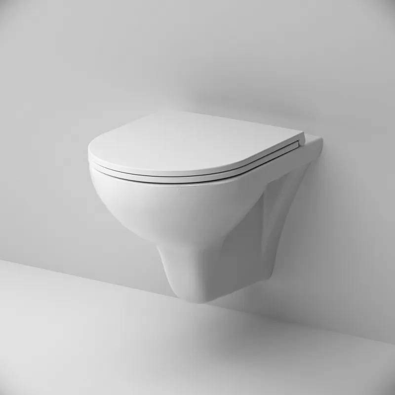 Унитаз подвесной FlashClean с сиденьем микролифт AM.PM Gem C901700SC, белый глянцевый