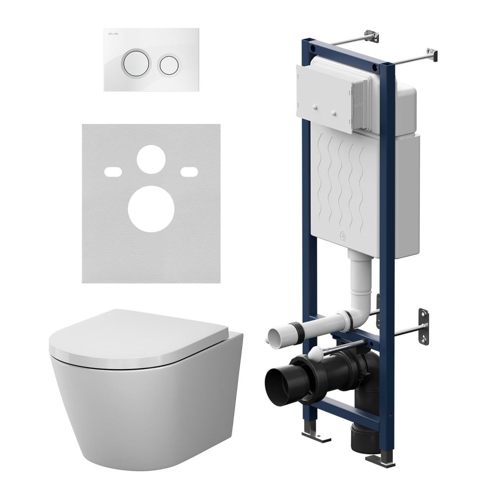 Инсталляция ErgoFit с подвесным унитазом Aquaspin и клавишей AM.PM X-Joy IS110101.851900, белый